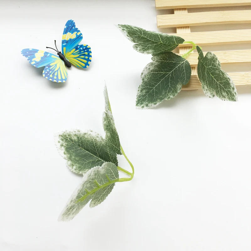 12Pcs Artificial plant flower leaves DIY wedding home Christmas garland fake flowers decoration wreath accessories scrapbooking