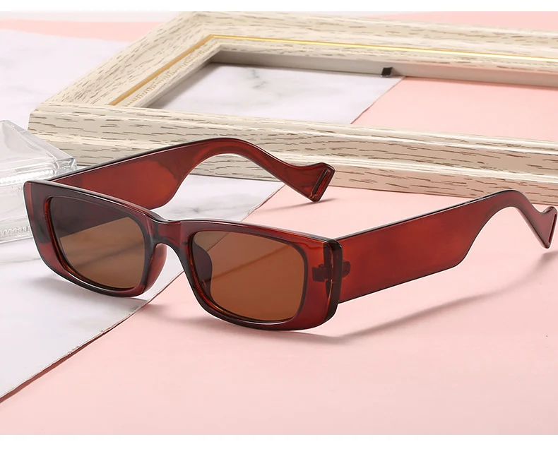 Oec cpo Vintage quadratische Sonnenbrille Frauen Retro kleine Rechteck Sonnenbrille weibliche sexy orange Brille für Männer Lunette de Soleil – Detail 2