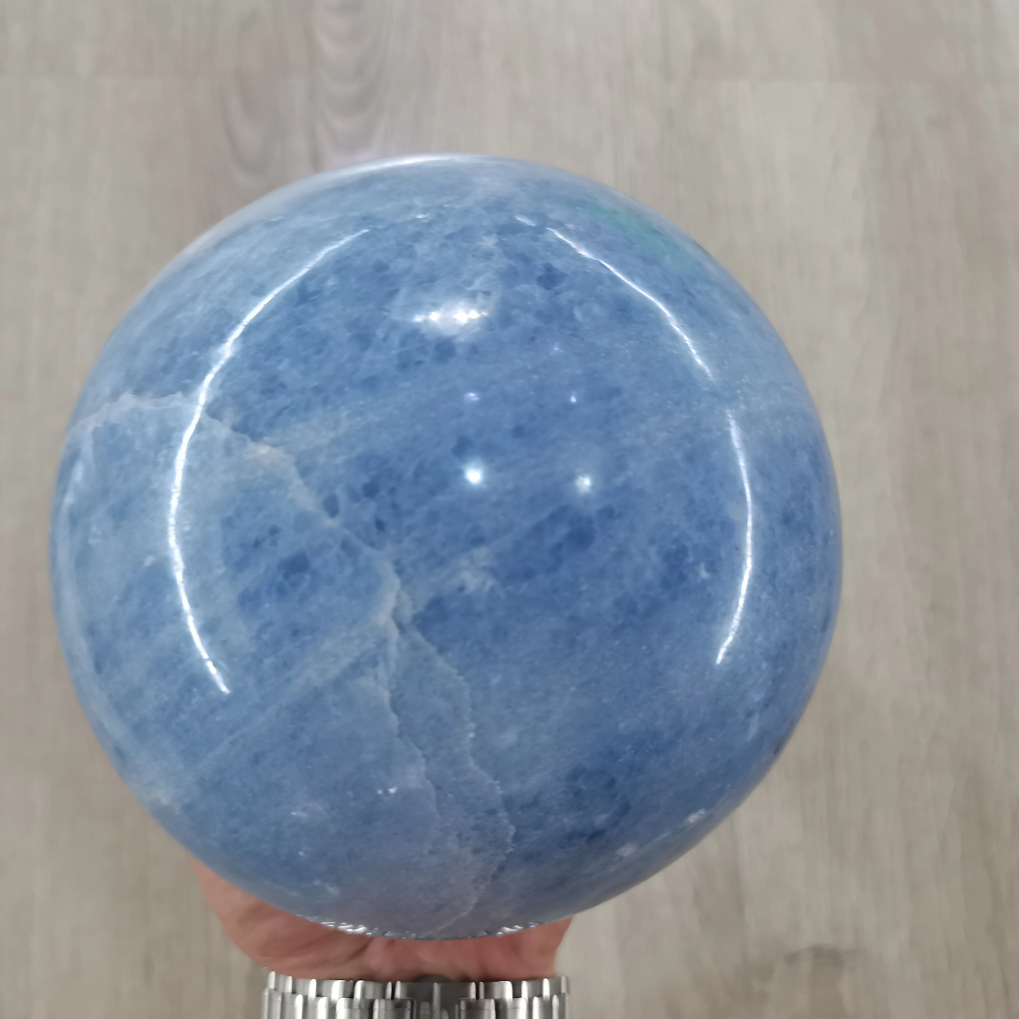 

4.5kg 1pcs Natural Quality Blue SPAR Ball Reiki Healing Quartz Gem for Home Decoration