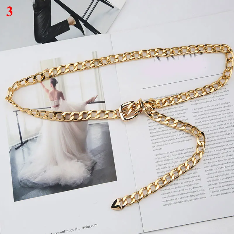 

Punk Metal Chain Women Belt Gold Silver Waist Chain Dress Jeans Cool Girls Lady Waistband Accessories Body Chain Fashion