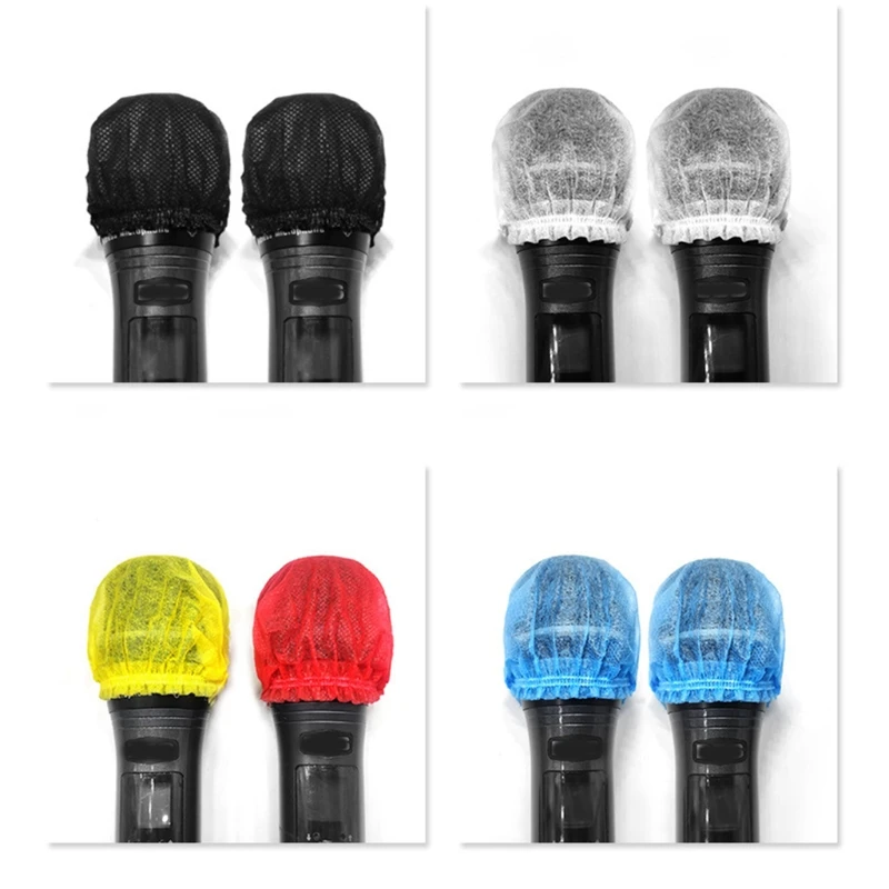 200pcs/set Disposable Non-woven Microphone Covers Microphone Protective Cover Mic Windscreen for Most Handled Microphone