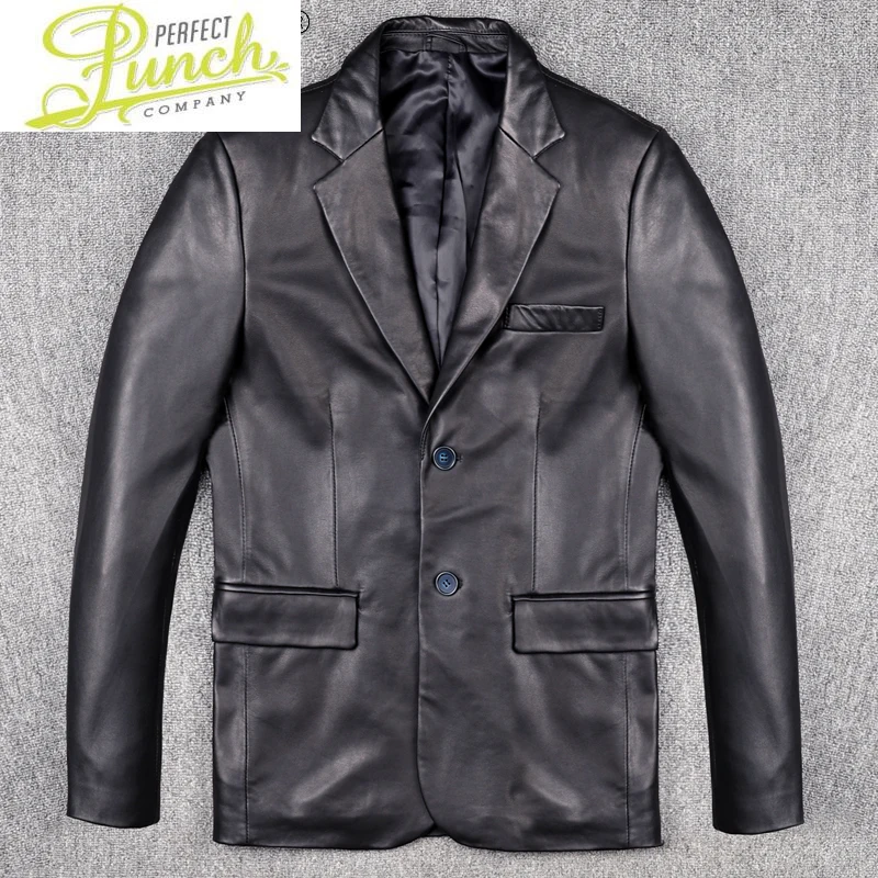 

Genuine 100% Leather Jacket Men Fashion Sheepskin Coat Spring Autumn Mens Clothing Casual Suit Leather Blazer 2021