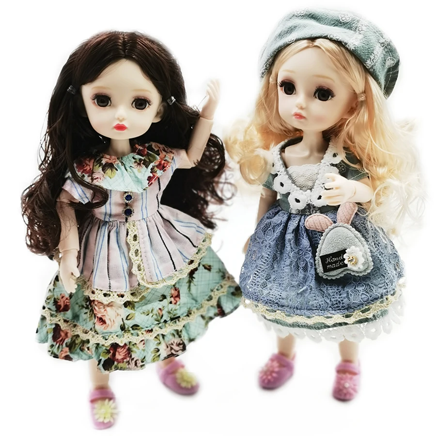 

26cm 16cm 13 Moveable Jointed 1/6 BJD Dolls Cute 4D Eyes Eyelash Baby Women Dress Up Cartoon Fashion Dolls Toy Girls Gift