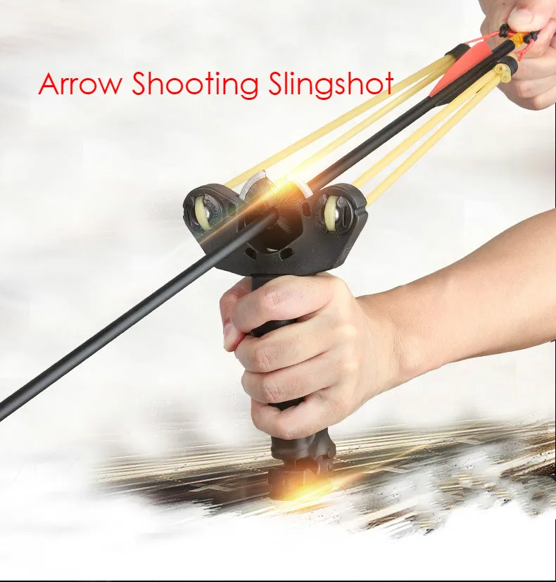 

Slingshot Archery Sticking Slingshot Bow Outdoor Wrist Rest-Free Tied Allergic Outdoor Fishing Slingshot Bow and Arrow Crossbow