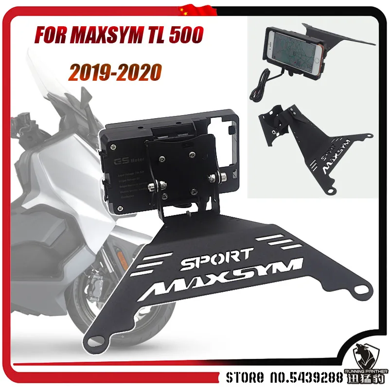 New front mid navigation bracket GPS mobile phone charging For SYM MAXSYM TL 500 TL500 tl500 2019 2020 Motorcycle Accessories