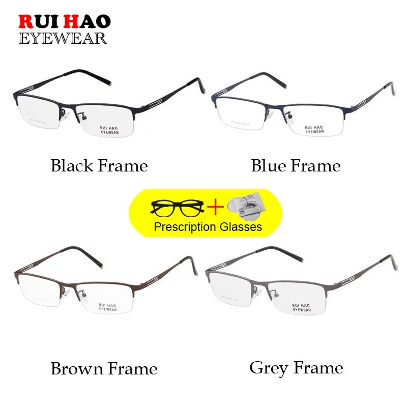 Customize Prescription Eyeglasses Alloy Glasses Frame Fill Lenses Myopia Hyperopia Progressive Optical Eyeglasses Resin Lenses