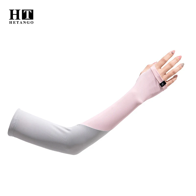 New Ladies Ice Sleeves Summer Fashion Anti-Ultraviolet Ice Silk Cool Feeling Arm Sleeves Sunscreen Outdoor Driving Riding UPF50+