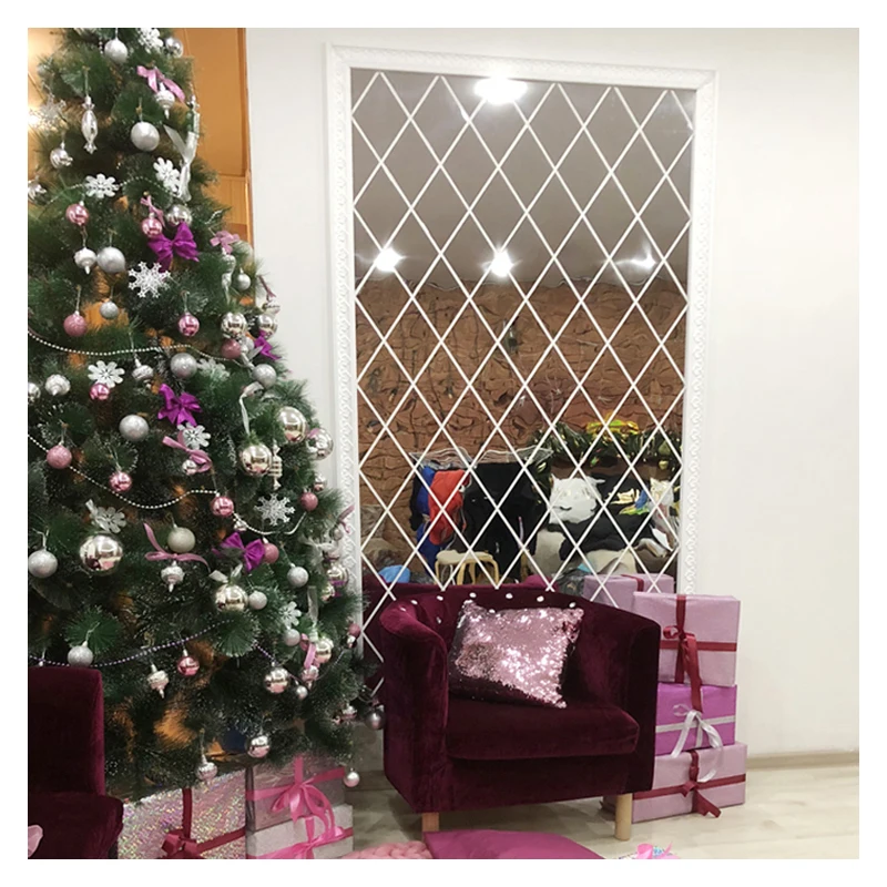 Diamanten Dreiecke Wand Kunst Acryl Spiegel Wand Aufkleber Haus Dekoration 3D DIY Wand Decals Kunst für Wohnzimmer Wohnkultur