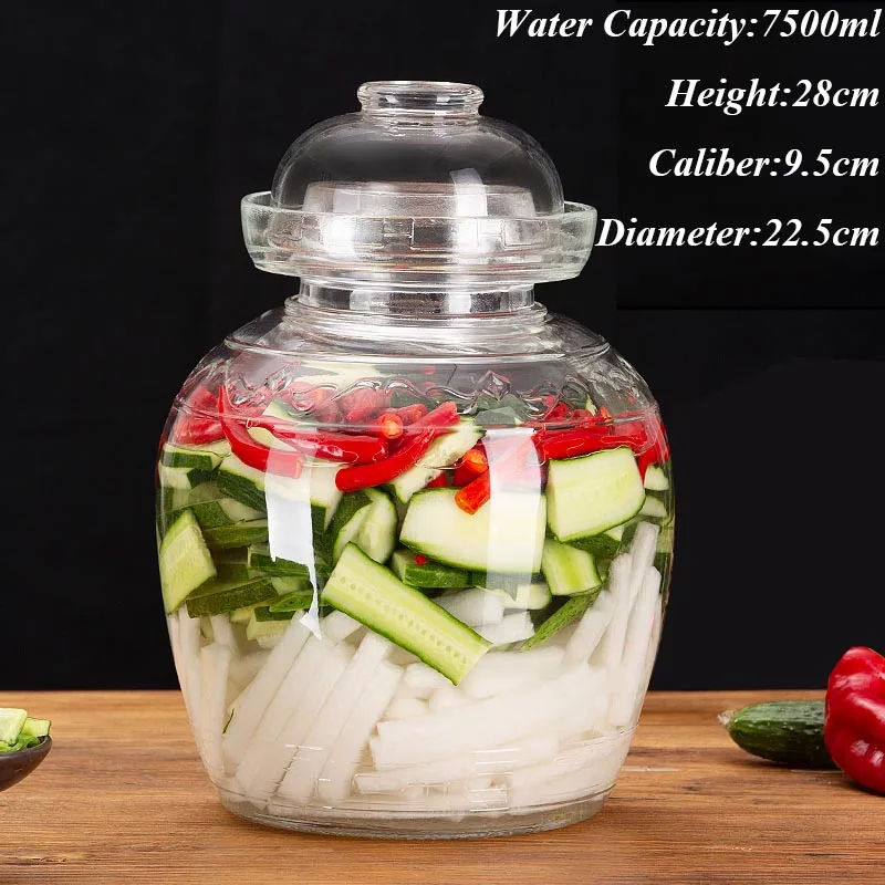 1500-10000 ml Thicken Transparent Glass Pickle Jar Large Household Capacity Kimchi  Jars Pickling Pickles Container Storage Tank