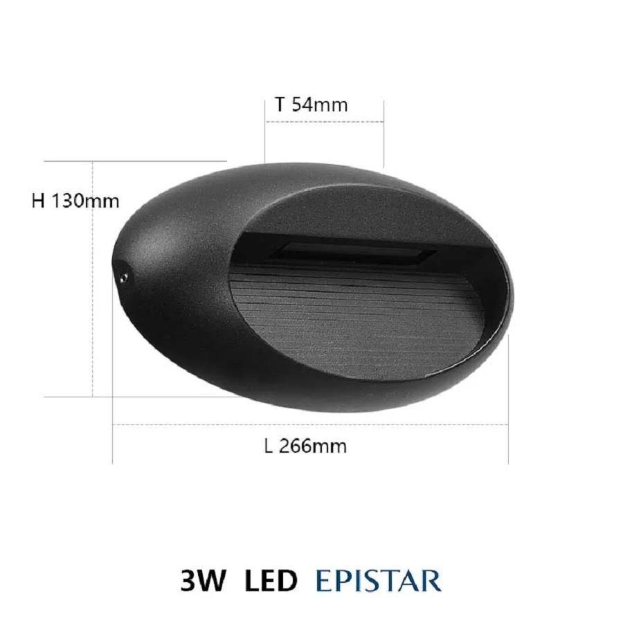 IP65 Body Aluminum Oval Deck Lights 5W LED Landscape Step Stair Lights Outdoor with Fastlock 3000K Surface Mounted