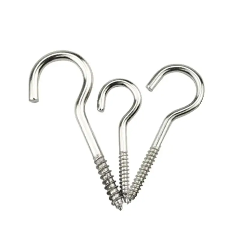 20 Pcs M3/M4/M5 Ceiling Hooks Stainless Steel Screw Eye Hooks ​For Outdoor Lights Birdhouses Household Threaded Hook Set