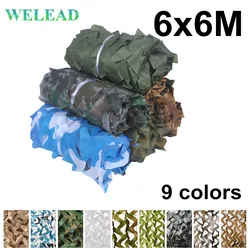 Welead 6x6M Reinforced Camouflage Net  Sand White Desert Black Awning Outdoor Sun Concealment Mesh Shady 6x6 6*7M 6*8