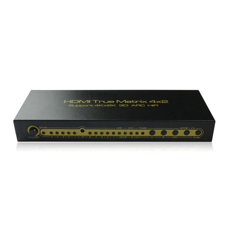 3840x2160P Video Switcher IR Control ARC 3D 1080P HIFI SPDIF Toslink 5.1 4K HDMI-compatible Matrix 4x2 Switch Splitter 4 IN 2