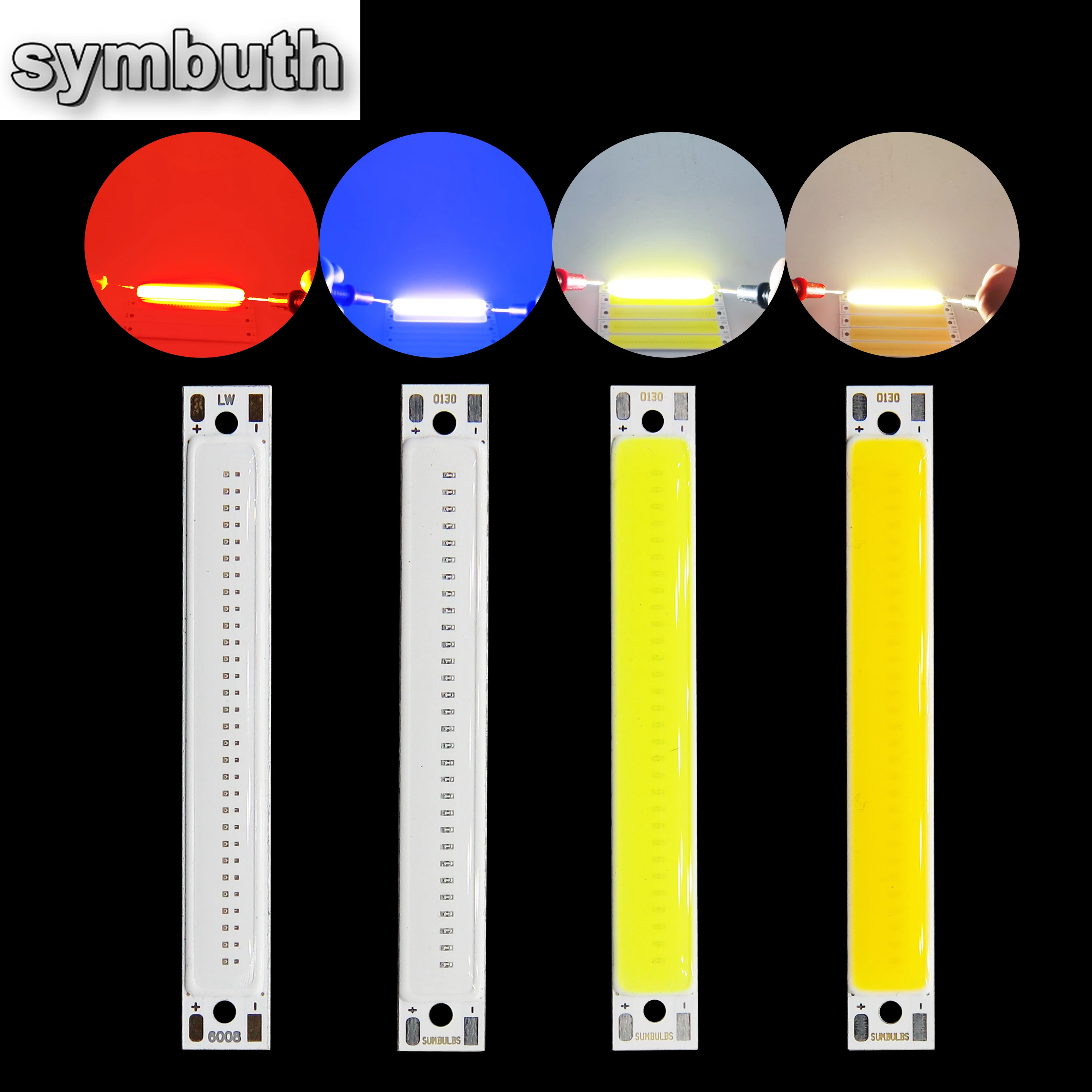 10pcs 60mm Bar LED COB Strip Light Source per fanali posteriori per bicicletta 3V 3.7V freddo caldo bianco blu rosso per lampadina da lavoro fai da