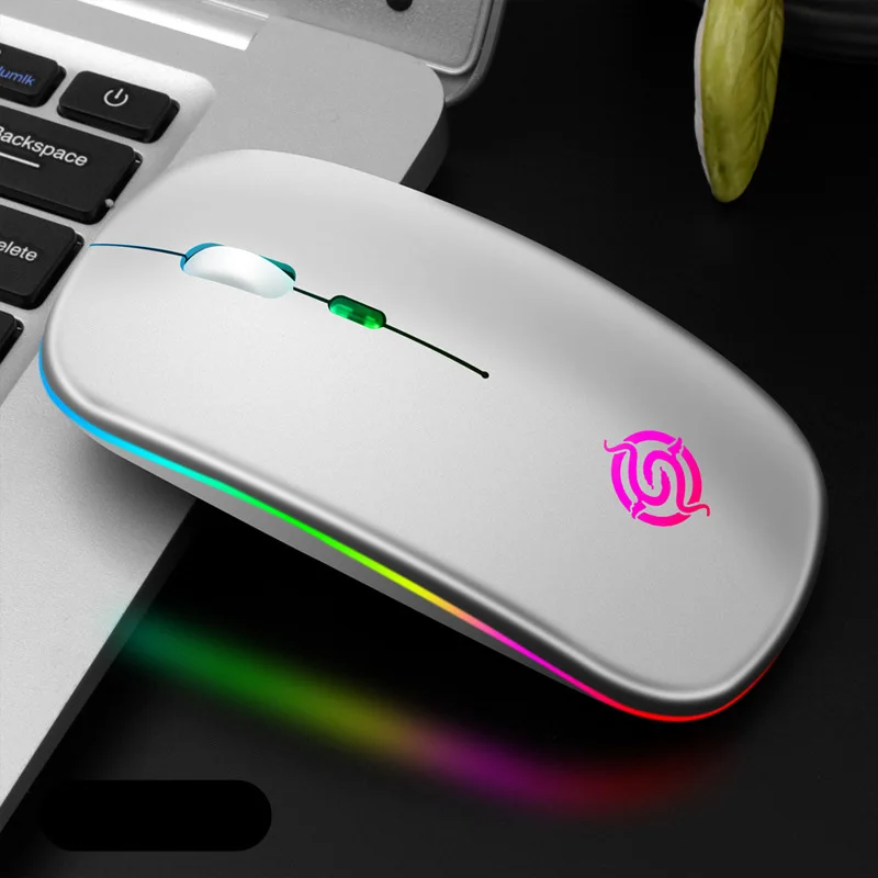 Mouse ricaricabile Mouse Wireless accessori per PC Mute Mause per tablet laptop Computer nero bianco rosa colore argento