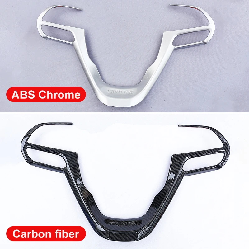 For Jeep Cherokee KL 2014 2015 2016 2017 2018 2019 2020 2021 ABS Car Steering Wheel Decoration Cover Trim Frame Case Sticker