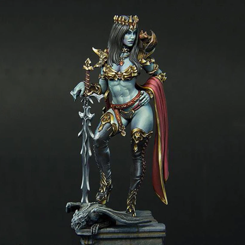 

1/24 ancient warrior woman stand Resin figure Model kits Miniature gk Unassembly Unpainted