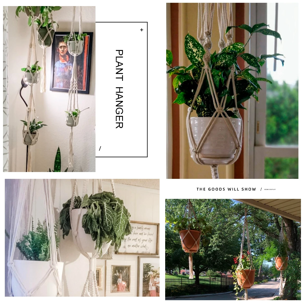 Hot Sales 100% Handgemaakte Macrame Muur Opknoping Macrame Plant Hanger Bloem/Pot Hanger Voor Muur Decor Opknoping Planter Opknoping mand