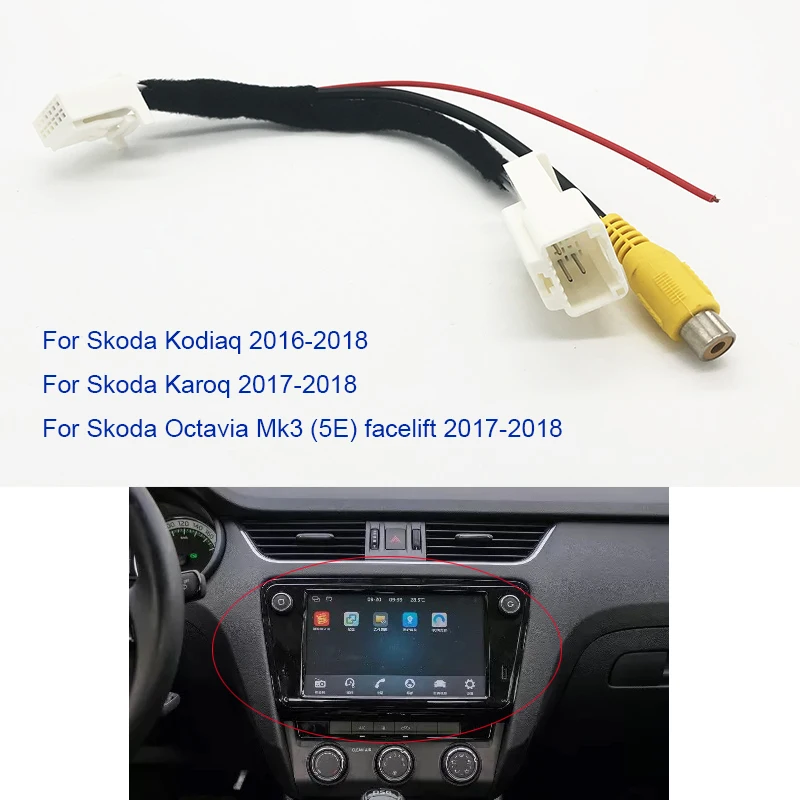 

Reverse Camera RCA Adapter Wiring Harness Cable Connector for Skoda Kodiaq Karoq Octavia