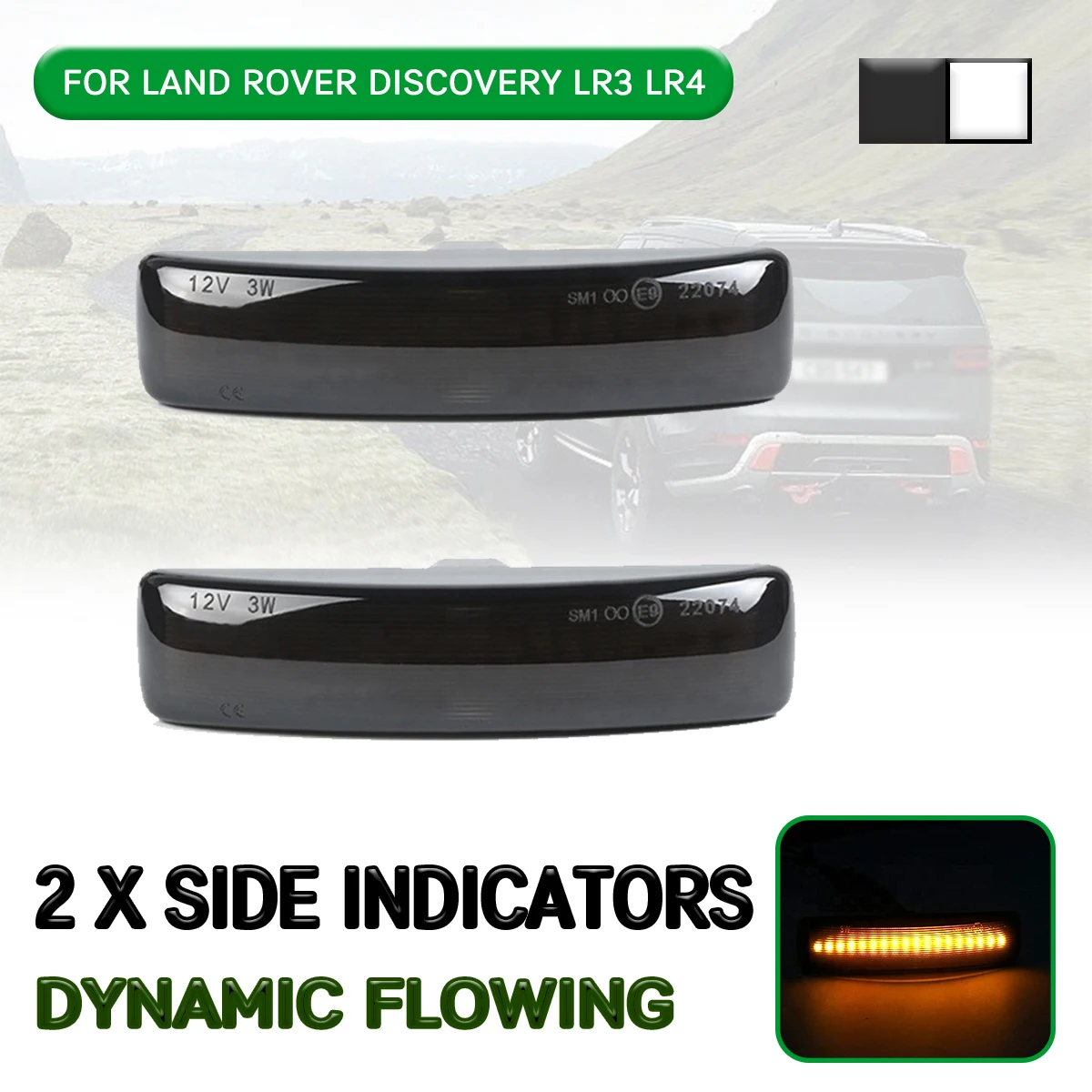 

LED Dynamic Side Marker Light Flowing Turn Signal Light Lamp For Land Rover Discovery 3,4 For Freelander 2 For Range Rover Sport