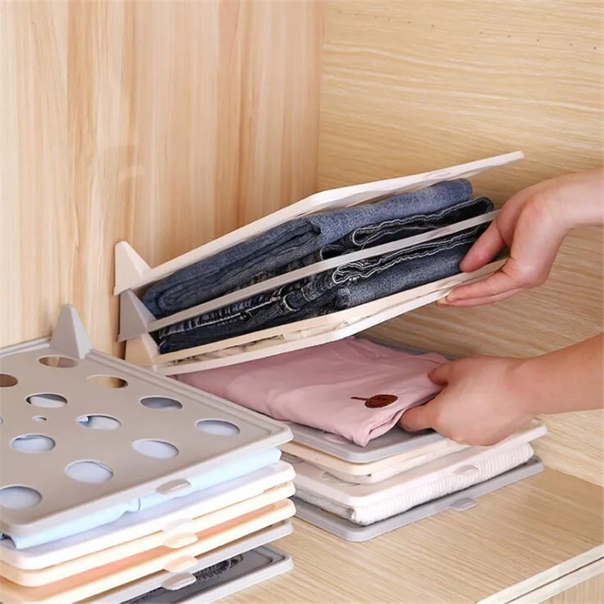 

3PCS/lot Wardrobe Folding Clothing Boards Storage Rack Multi-functional Shirt Pants T-shirt Folding Board Clothes Pegs Organize