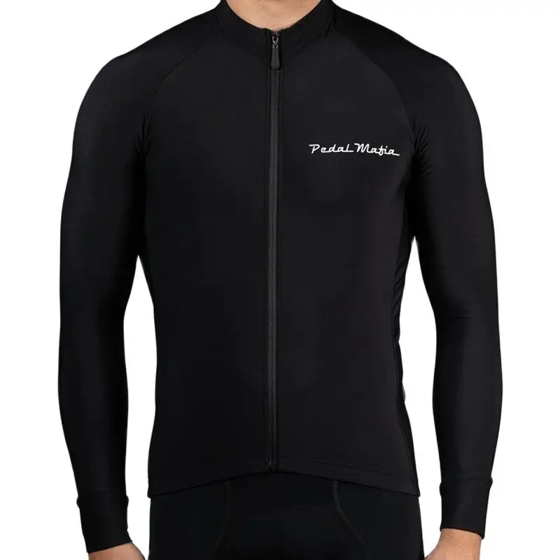 PEDAL MAFIA Racing Cycle Wear Men Thermal Fleece Long Sleeve Warm Jackets Maillot Ciclismo Go Pro clothing MTB Road Bike Apparel