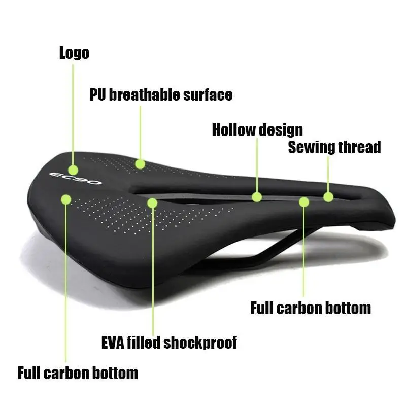 EC90 big ass Bicycle Saddle Cycling Seat Cushion Mtb Road Bike Saddle Soft Sponge Bicycle Saddle Cushion 240 x143/155mm