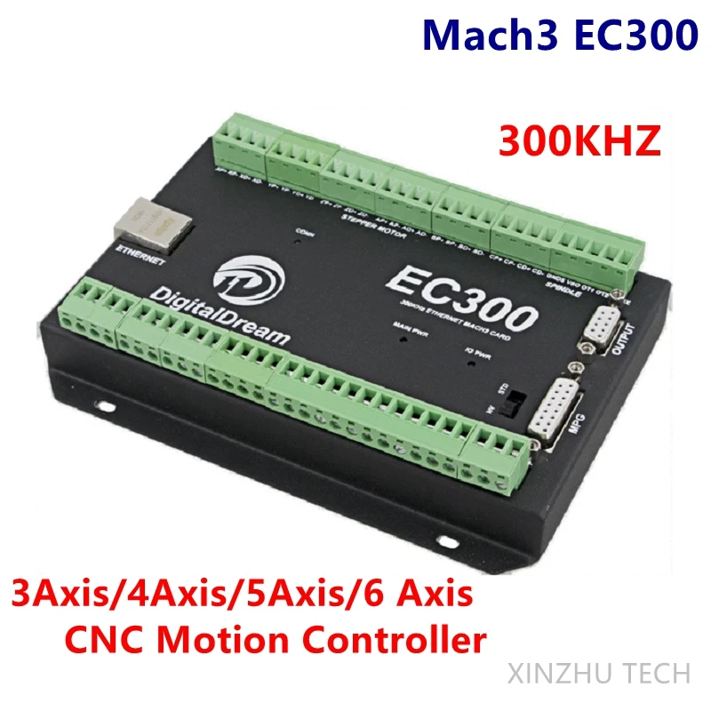 Newest Mach3 EC300 3/4/5/6 Axis CNC Motion Controller For Option Max Frequency Output 300Khz EC300 Controller MPG Kit