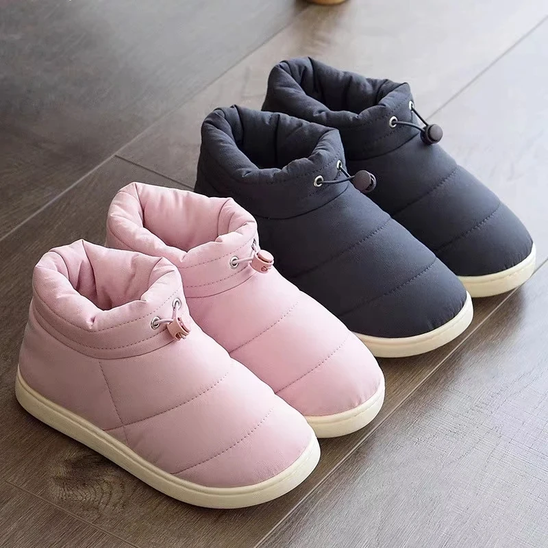 2022 Women Winter Down Shoes Plus Size 45 Couple Snow Boots Women Shoes Antiskid Bottom Soft Keep Warm Mother Casual Boots Mens