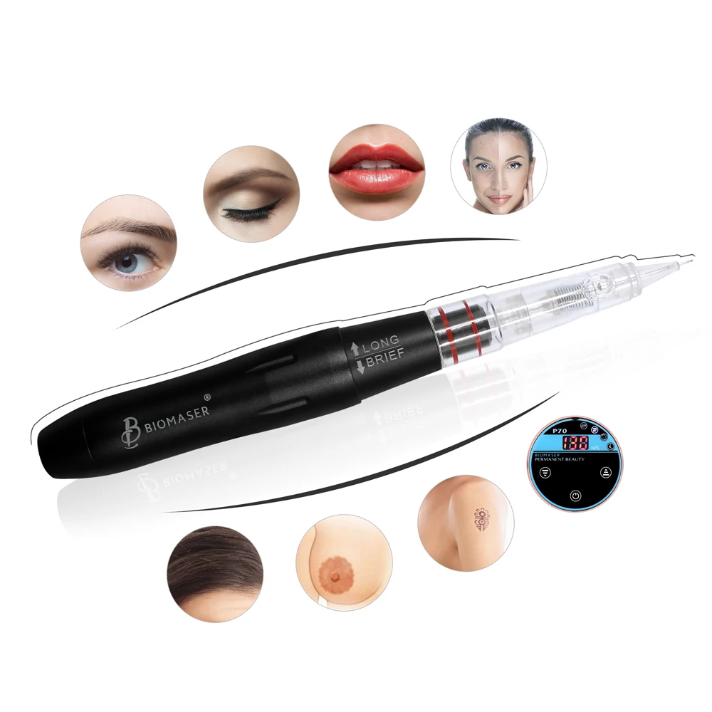 

BIOMASER Permanent Tattoo Makeup Machines Device with Needles Cartridges Eyebrow Lip Makeup Contour Pen Beauty Art Tattoo Gun