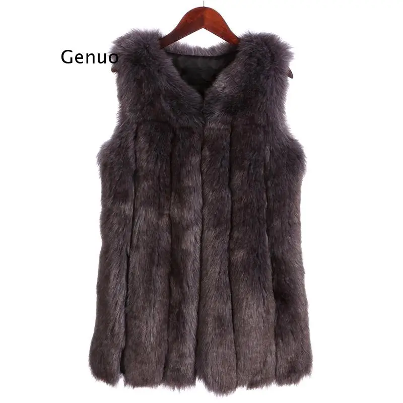 Inverno spesso caldo di alta qualità gilet di pelliccia sintetica cappotto di pelliccia di volpe sintetica da donna capispalla donna gilet di pelliccia rosa soprabito