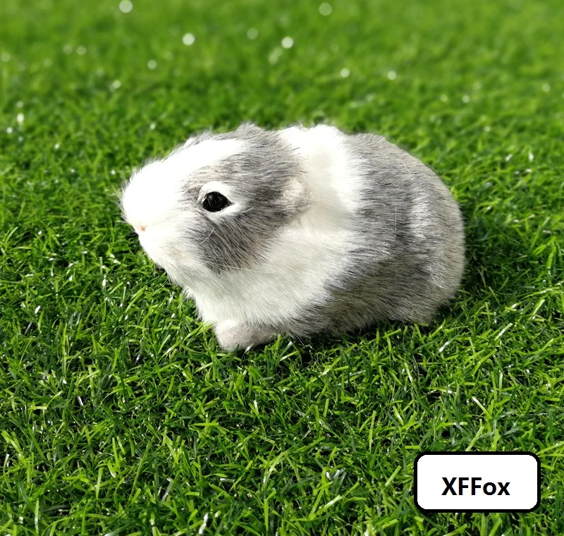 Realistic Cute Gray Hamsters Model Collectible Plush & Plastic Home Decoration Approx. 12x6x7cm Ideal Gift for Hamster Lovers