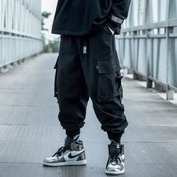 AOGZ Hip Hop Cargo Pants Men Loose Sweatpants Streetwear Harajuku Techwear Tactical Pants Joggers Casual Trousers Elastic Waist