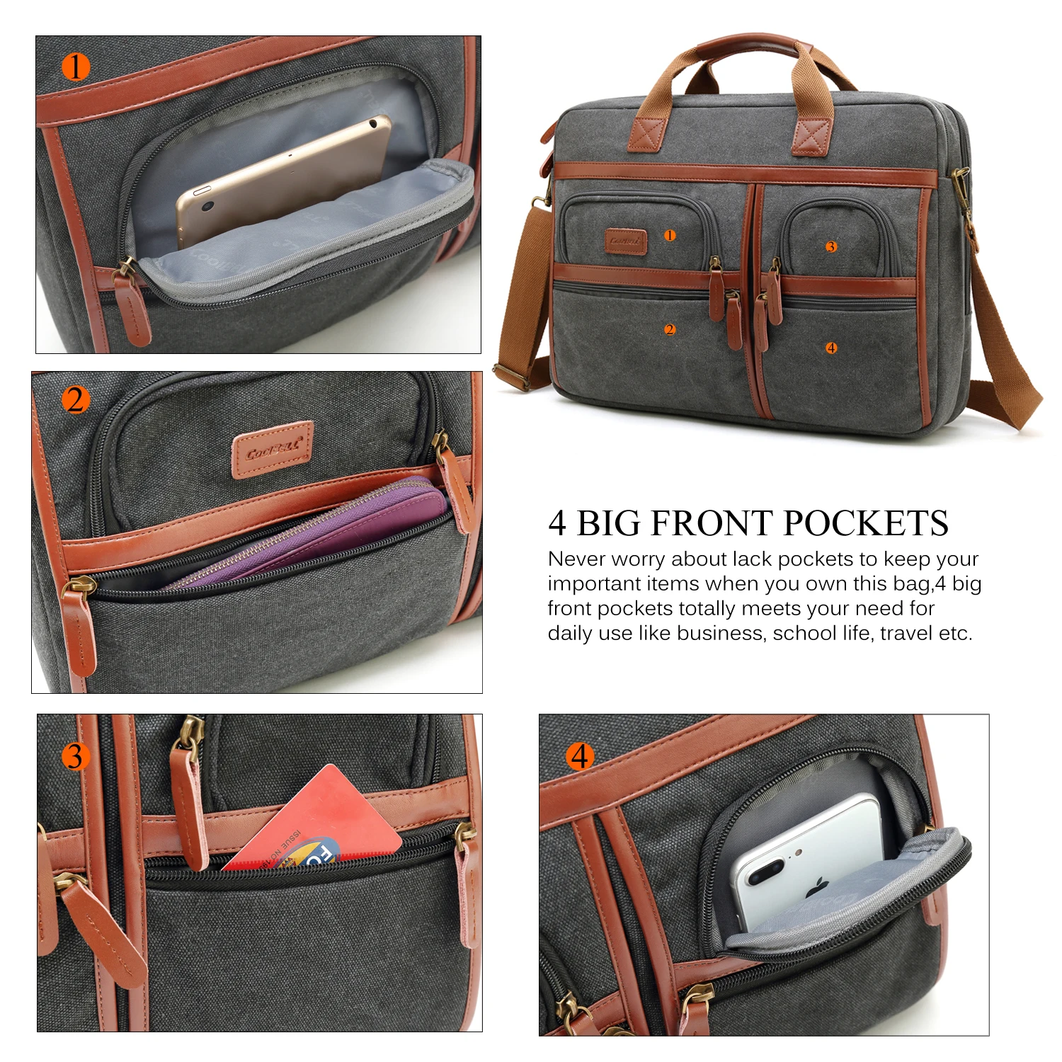 Handbag Business Briefcase Rucksack Convertible Backpack Laptop bag 17.3 inch Notebook Bag Shoulder Messenger Laptop Case