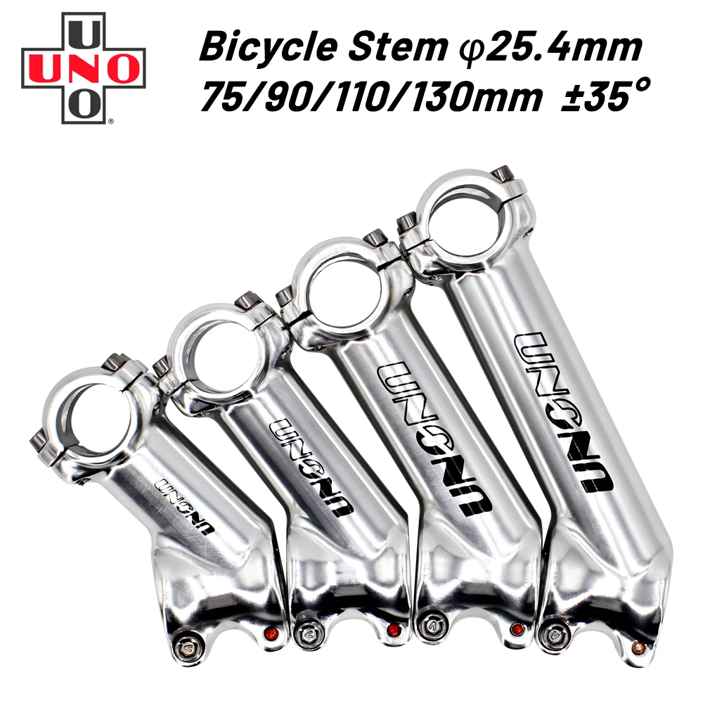 UNO MTB Bicycle Handlebar Stem 35 degree 75 90 110 130mm for 25.4mm Stem Bike XC AM Mountain Road Bike Stem Cycling Parts stems