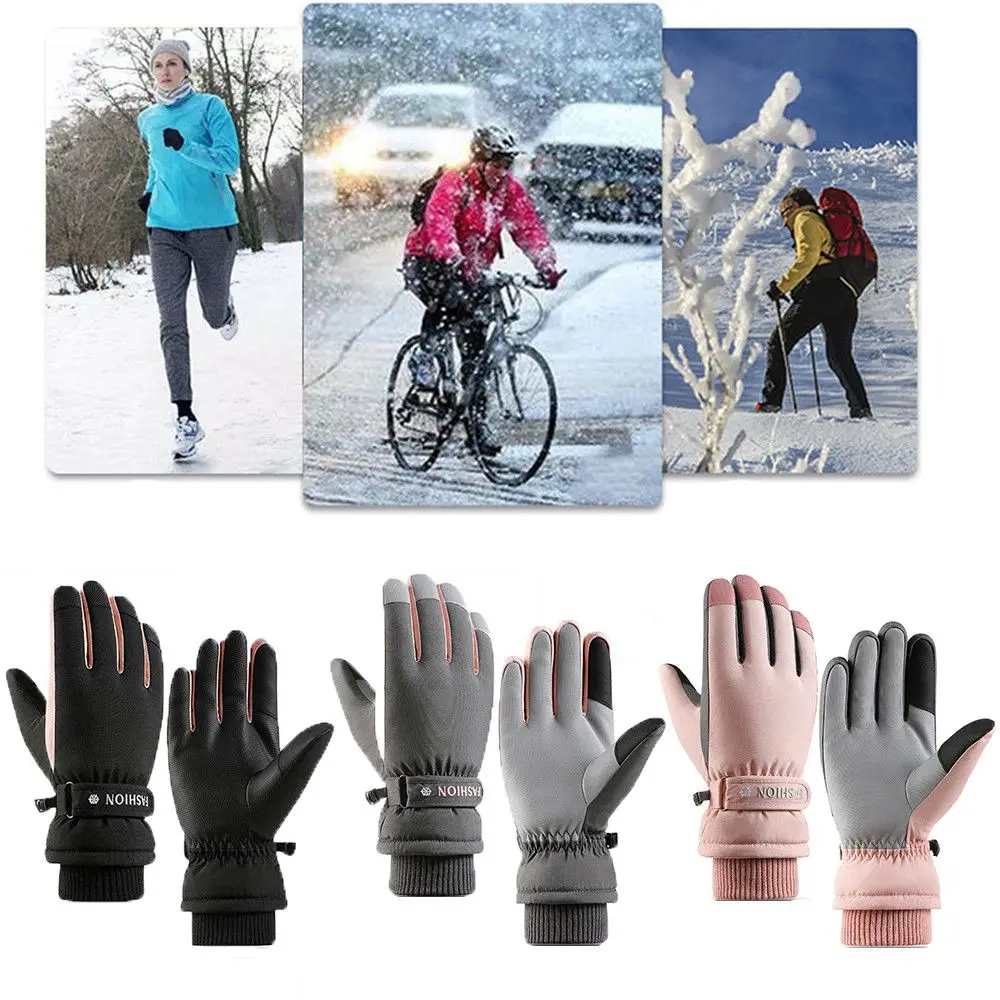 1 Pair Women Winter Snowboard Ski Gloves Ski Gloves with Touchscreen Function Non-slip Thermal Warm Snow Gloves Waterproof Glove