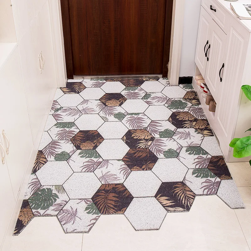 Hot-selling Geometric Figure DIY PVC Door Mat Living Room Balcony Bathroom Printed Carpet Doormat Hallway Geometric Mat