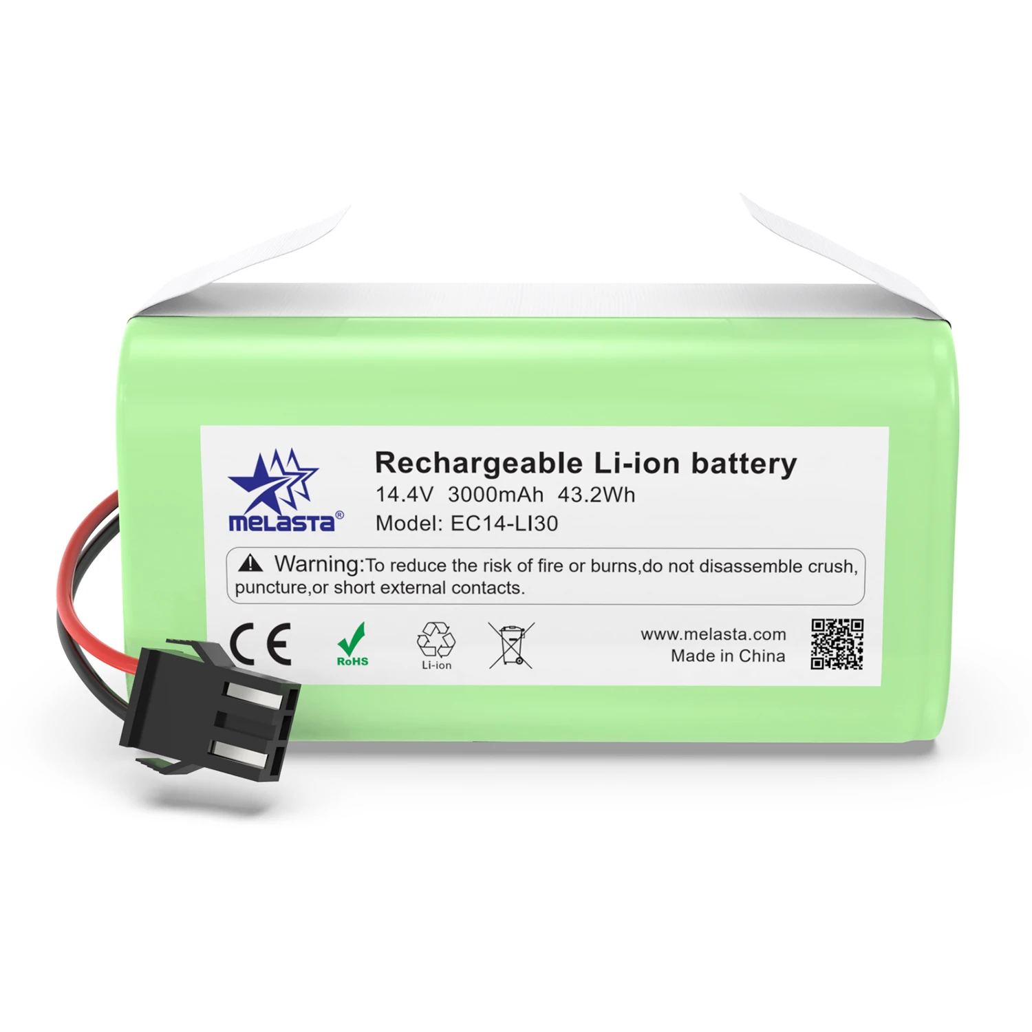 

Melasta 3000mAh 14.4V Battery For Ecovacs Deebot Eufy RoboVac 11S,N79S N79 DN622 Conga 990 995 1090 1190 1790 Vacuum Cleaner