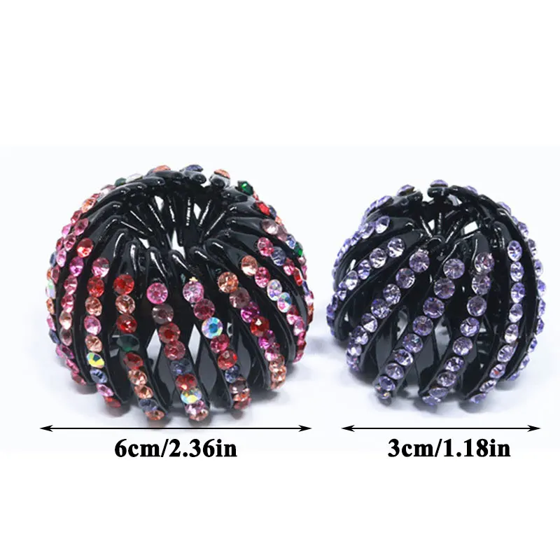 2022 New Women Bun Crystal Hair Claw Bird Nest Horsetail Buckle POnyil Holdedr Hair Clip DIY Bun Maker Female Hair Accessories