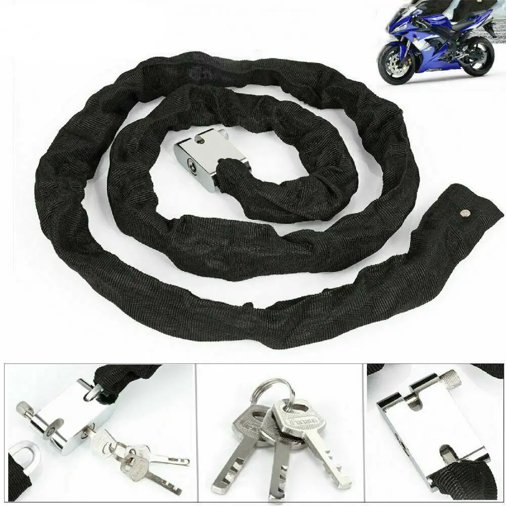 Bicycle Chain Lock Anti-rust Wide Application Rope Lock Waterproof Heavy Duty Anti-theft Lock Strong Padlock for Bicycles