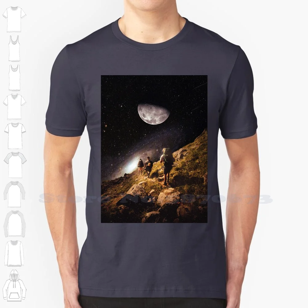 Traverse 100% Cotton T-Shirt Surreal Visual Stars Galaxy Collage Backpacker Travel Moon Space Nicebleed Sea To Summit