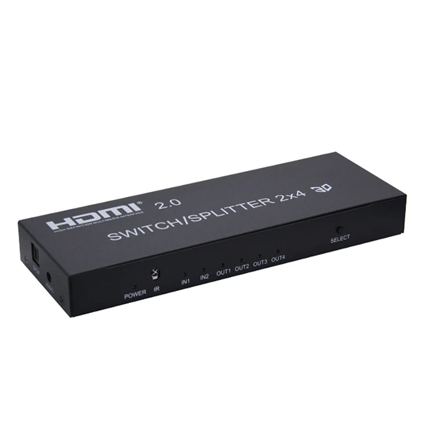 2x4 HDMI 2.0 Switch Splitter 4K HDMI Switch/Splitter SPDIF Audio Support 4K/60Hz and can downscaling output for 4K and 1080P