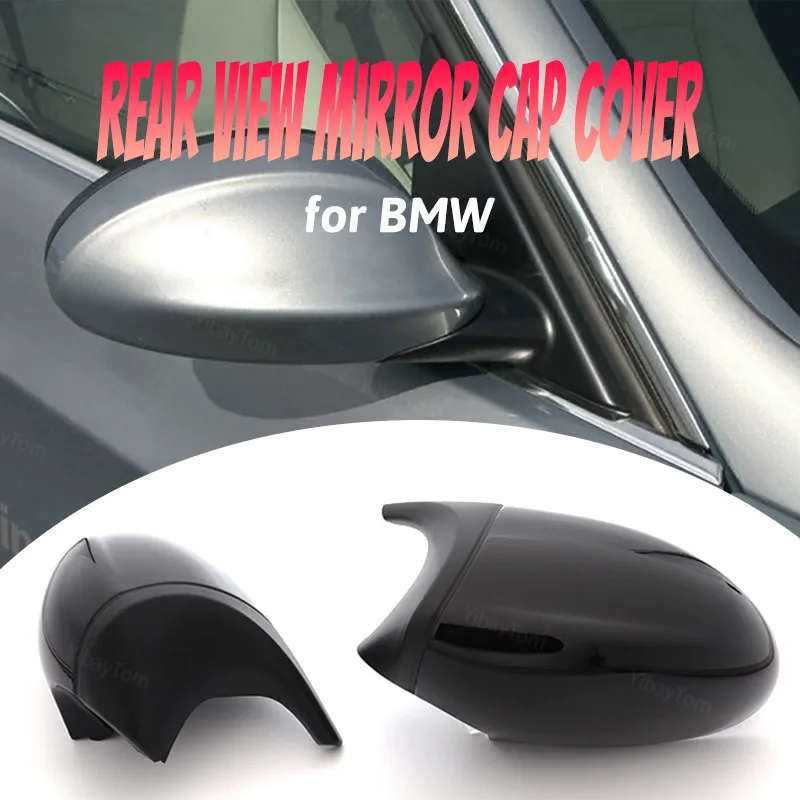 2pcs Side Mirror Covers Black Replacement M Style Horn Shape for BMW 1 3 Series E81 82 87 99 90 91 92 93