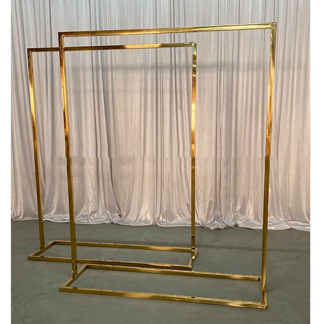 

Factory Price Wedding Decoration Elegant Rectangle Arch Stainless Steel Gold Wedding Backdrop yudao780