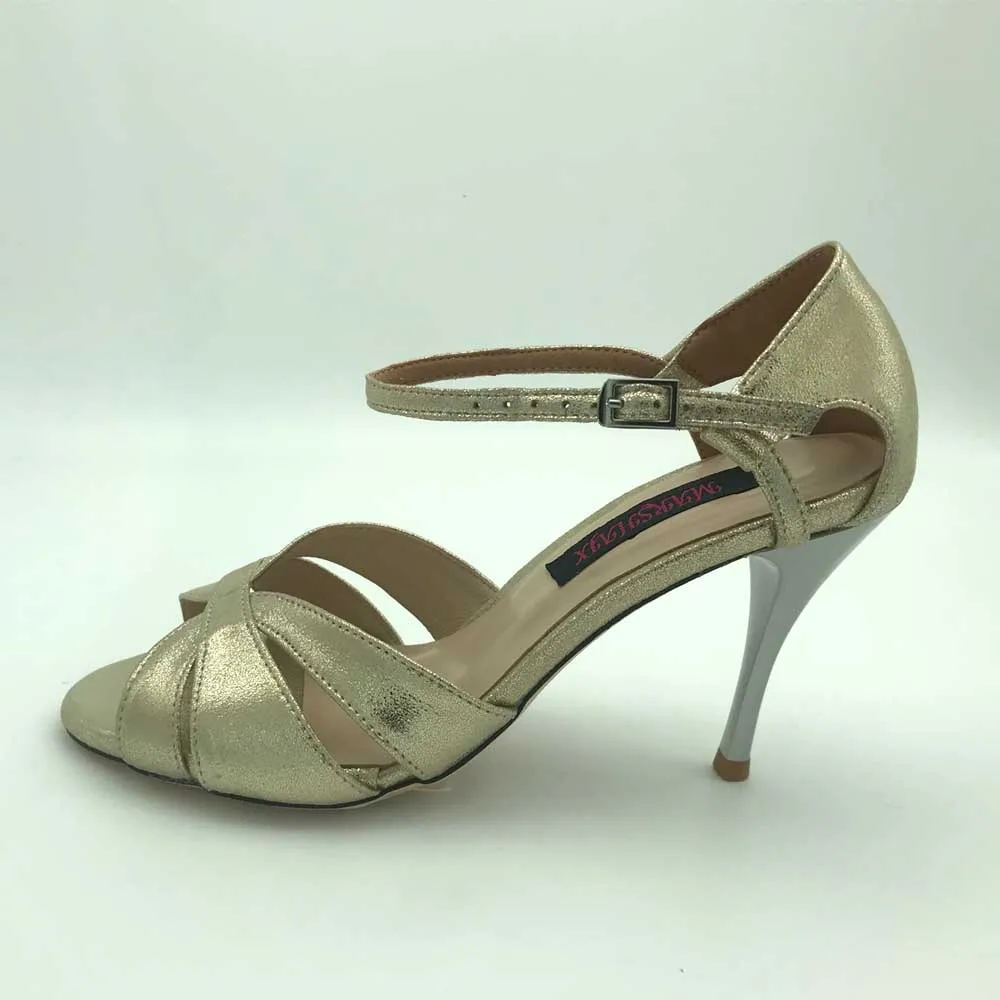 Chaussures de danse argentine Tango, chaussures de soirée, chaussures de mariage, semelle extérieure en cuir, T6295GL, talon de 9cm, 7.5cm, disponible, livraison gratuite