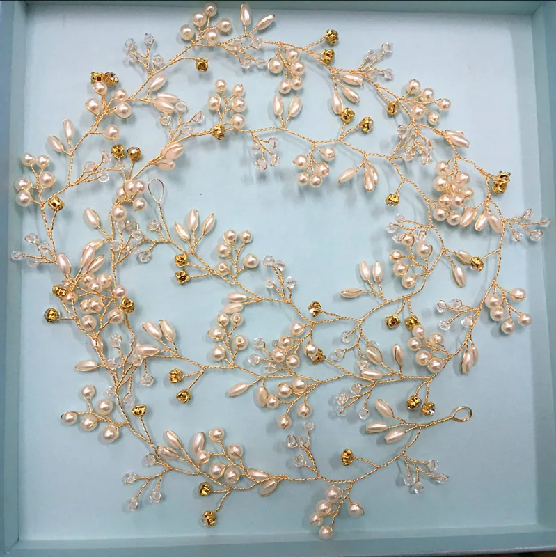 جديد الزفاف الزفاف اكسسوارات الشعر كريستال اللؤلؤ اكسسوارات للشعر موضة اليدوية غطاء الرأس النساء الديكور دبوس الشعر مجوهرات