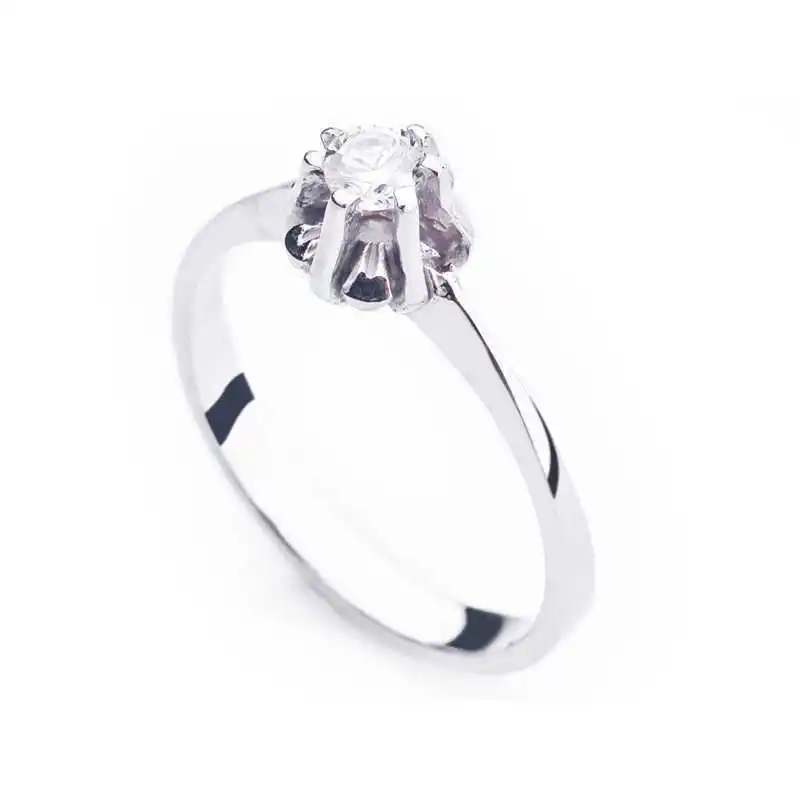 Silver Single Stone Lady 'S Ring