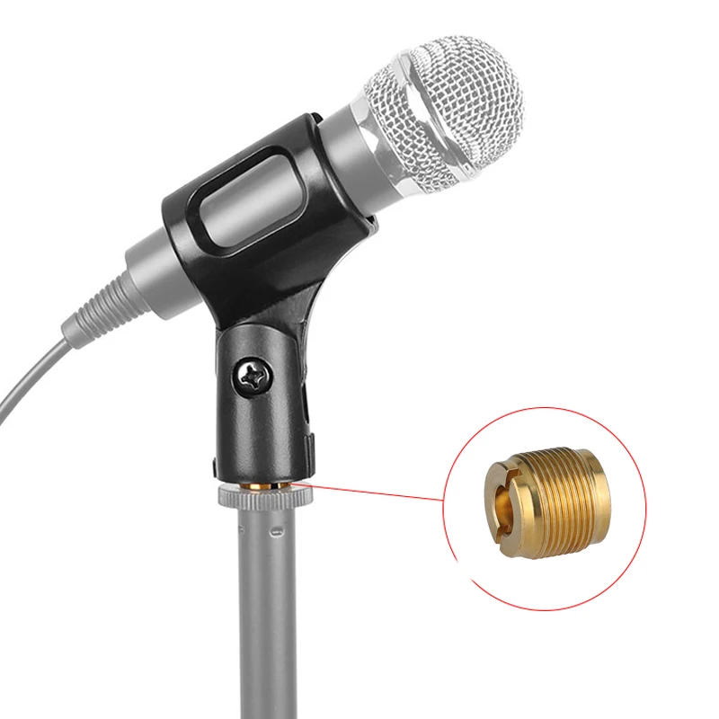 Стандартный зажим для микрофона CAMVATE, 2 шт., переходник с наружной резьбой 1/4 "-27" на внутреннюю резьбу 1/4 "-20" для крепления подставки для микрофона