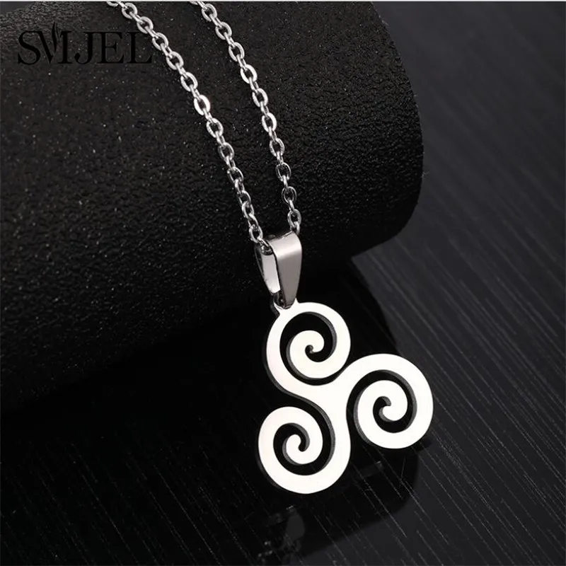 

The Movie Teen Wolf Triskele Triskelion Inspired Pendant Necklace Gold Silver Color Stainless Steel Round Women Jewelry Gifts