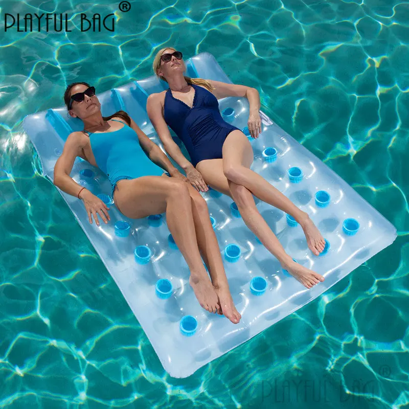 

Playful bag 193*142m 36 hole double row inflatable floating bed water bed Summer beach cushion Inflatable swimming pool bed E81